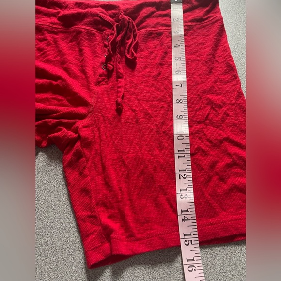 Aerie Red Ribbed Pj Shorts Size Medium - Picture 9 of 9